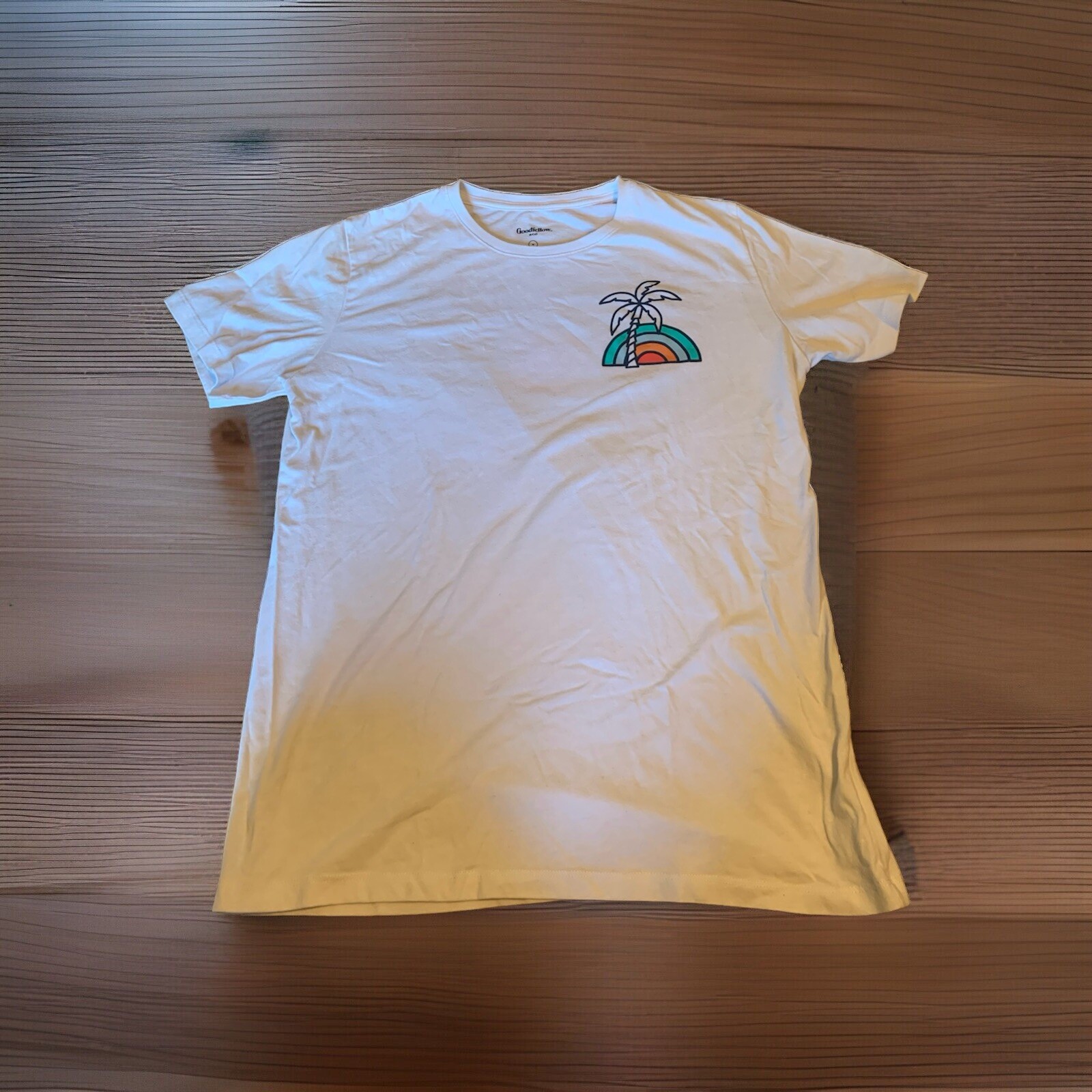 Goodfellow & Co Weekend Adventures Rainbow Palm Graphic Tee