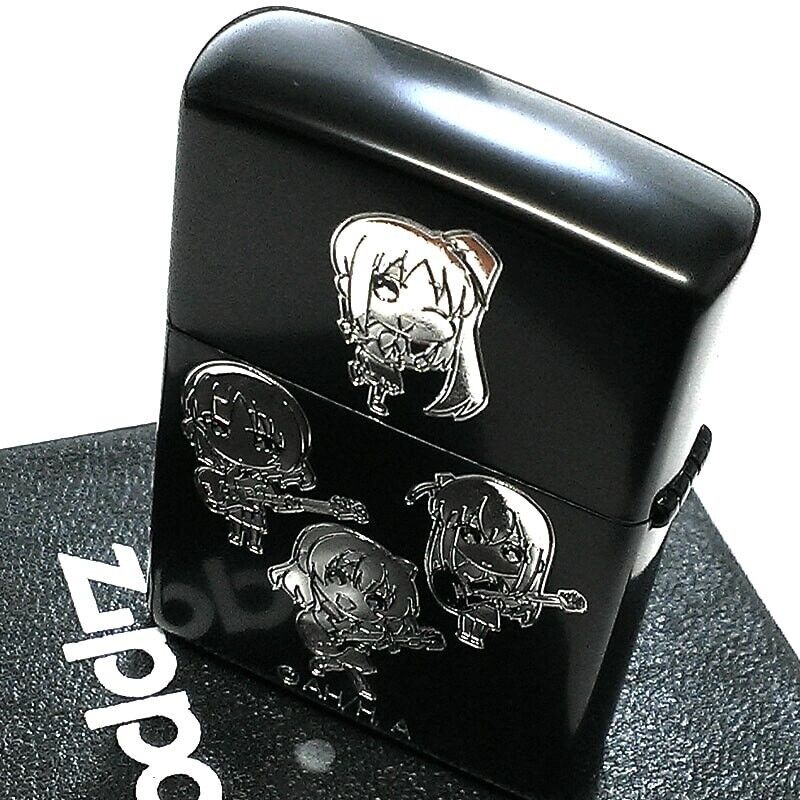 Zippo Bocchi The Rock SD Characters Girls Black 3 Sided Zippo Bocchi The Rock SD Characters Girls Black 3 Sided