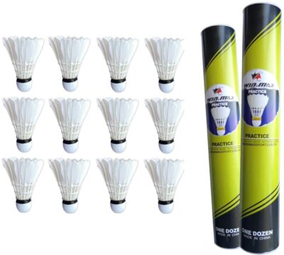 Rayline Sport Serie 12 Stück Federball Bälle Set Practice Badminton 16 Federn