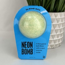 Da Bomb Bath 7 oz NEON Blue Guava Fizzer Ball Surprise Inside Fizzies 2.5" dia