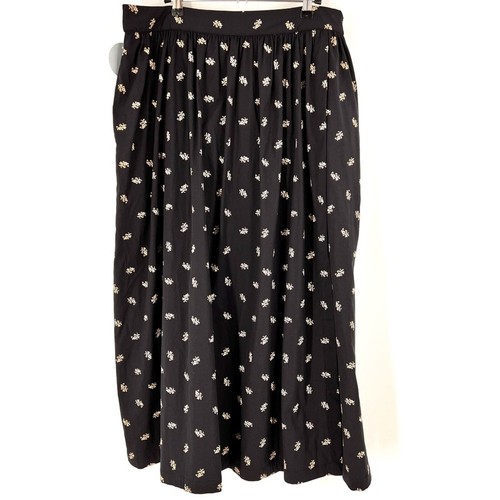 Maxi gonna Hill House Home Krista nera floreale jacquard zip laterale taglia XL nuova con etichette - Foto 3 di 11