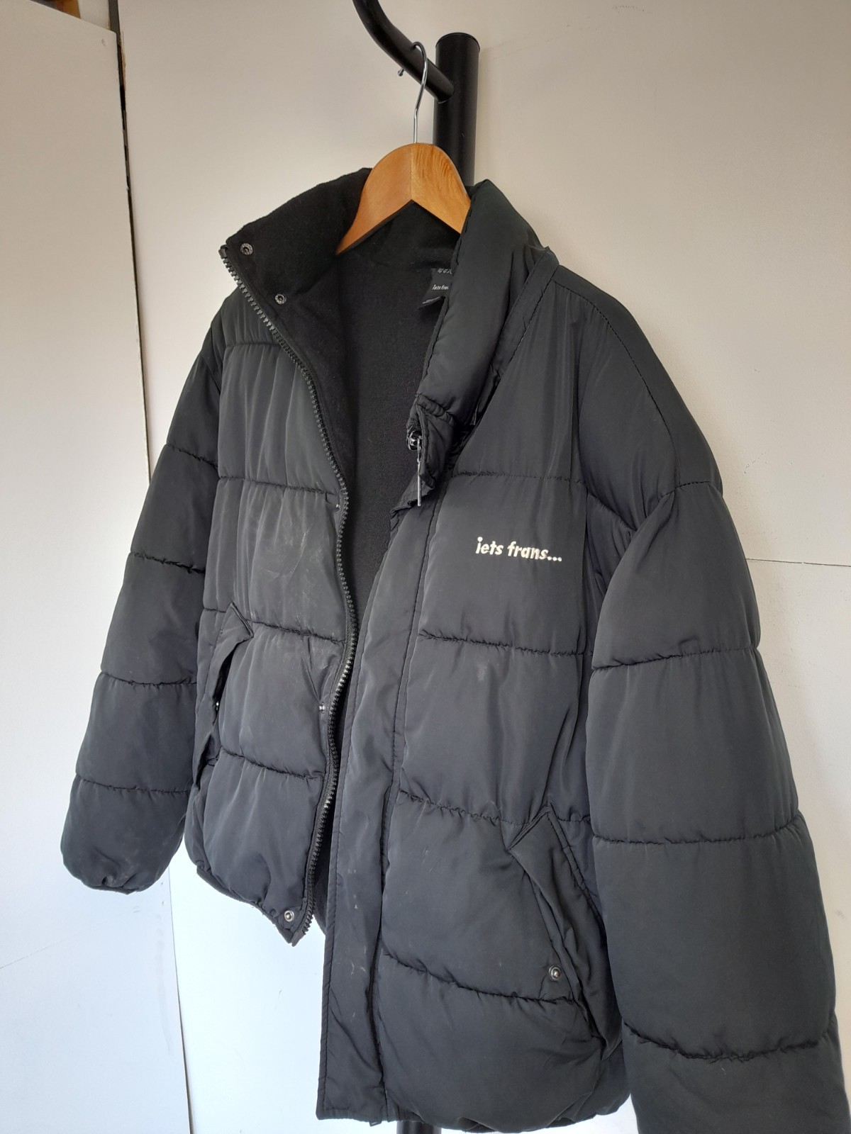 iets frans... Women's Black Puffer Jacket M image 3