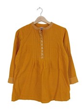 FABINDIA Langarm-Bluse Damen Bluse Gr. DE 36 hellorange Casual-Look