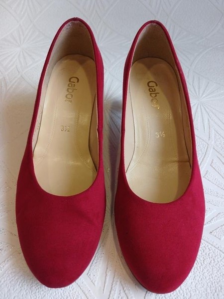 Women Gabor Heels Red Microvelour 36