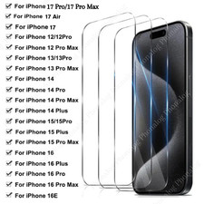 For iPhone 17 16 15 14 13 12 11 Pro Max XS X Tempered Glass Screen Protector Lot