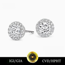 Diamond Stud Earrings 1.50Ct Gold 750/18K Lab-Grown Diamonds   IGI Certificate