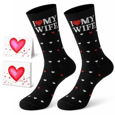Valentine's Day Gifts for Husband Boyfriend, I Love My Wife/Girlfriend Socks ...