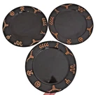 Frankoma King Ranch Black Set of 3 Dinner Plates 10.25 in Longhorn Pottery
