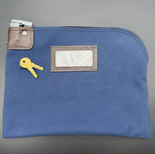 Waterproof Canvas Cash Bag w/ Lock & 2 Keys Money Pouch Bank Deposit / Documents