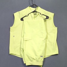 Figs Scrub Set Women's Xl/ XXLT Yellow Rafaela Oversized Top Kade Cargo Pants