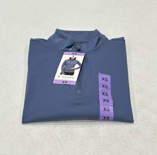 Soybu Women’s Long Sleeve 1/4 Zip Active Top, Blue, Size XS
