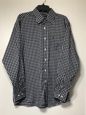 Giorgio Armani Blue White Gingham Check Button Down Shirt Men Le