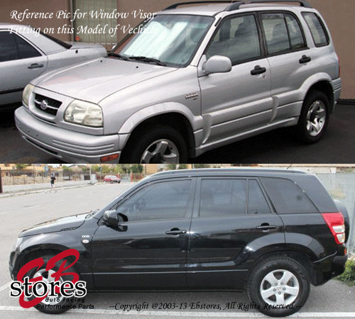 For 1999-2005 Suzuki Grand Vitara Smoke Window Visor Rain Guard 4pcs Set - Picture 8 of 8