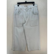 FREE PEOPLE SIZE 25 WE THE FREE LIGHT WASH WIDE LEG CROPPED CARGO JEANS