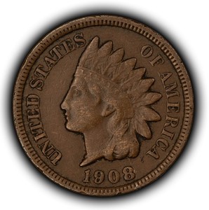 アメリカ　インディアン　1セント　銅貨　1908 s 準特年 1908 S | eBay