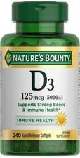 Nature's Bounty D3 125mcg 240 Softgels EXP: 10/27