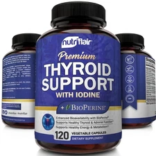 NutriFlair Thyroid Support Complex, 120 Capsules - with Iodine, Black Pepper