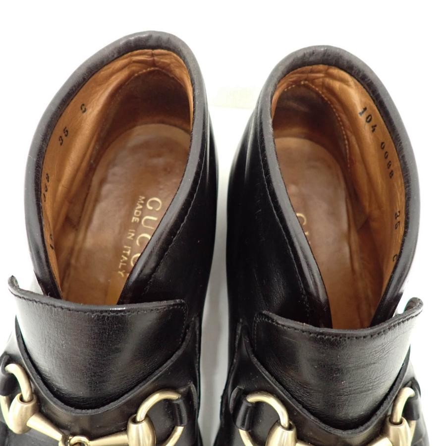GUCCI Boots Heel Horsebit Leather Black EU35/US5 107389c thumbnail 3