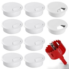 Desk Grommet 2 Inch 50 mm 10 Pieces, Hole Cover for Cables White