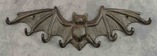 GOTHIC BAT Cast Iron WALL HOOK 8 Key Necklace...