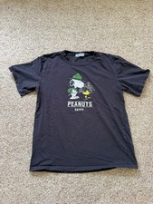 Peanuts Snoopy Woodstock Egpyt Womens Gray Graphic T Shirt Cute Large