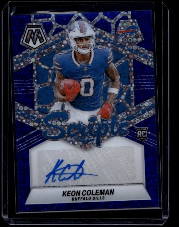 2024 Panini Mosaic Football Keon Coleman #RS-KCN Rookie No Huddle Blue Auto