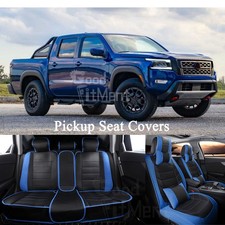For Nissan Frontier Pro-4x 5pc Car Seat Cover Front Rear Full Set Cushion Blue