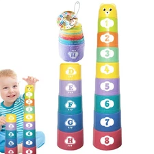 Stacking Cups Educational Nesting Cups Number Letter Stacking Cups Toy Fun Cute