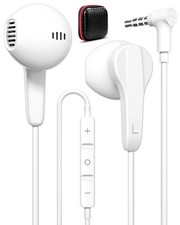 Wired Earbuds 3.5mm Headphones with Mic for Chromebook Laptop Computer White