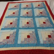 Handmade Log Cabin Pattern Quilt