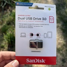 SanDisk Ultra Dual 64GB USB Drive 3.0 Flash Drive for Android Smartphones