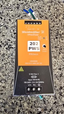Weidmuller PRO ECO 240W 24V 10A 1469490000 single phase  Din-Rail Power Supply