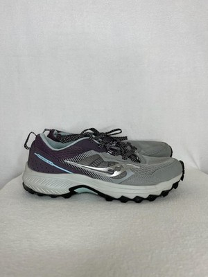 Saucony Excursion TR12 Shoes Womens Size 8 Gray Trail Running Spiked Sneakers