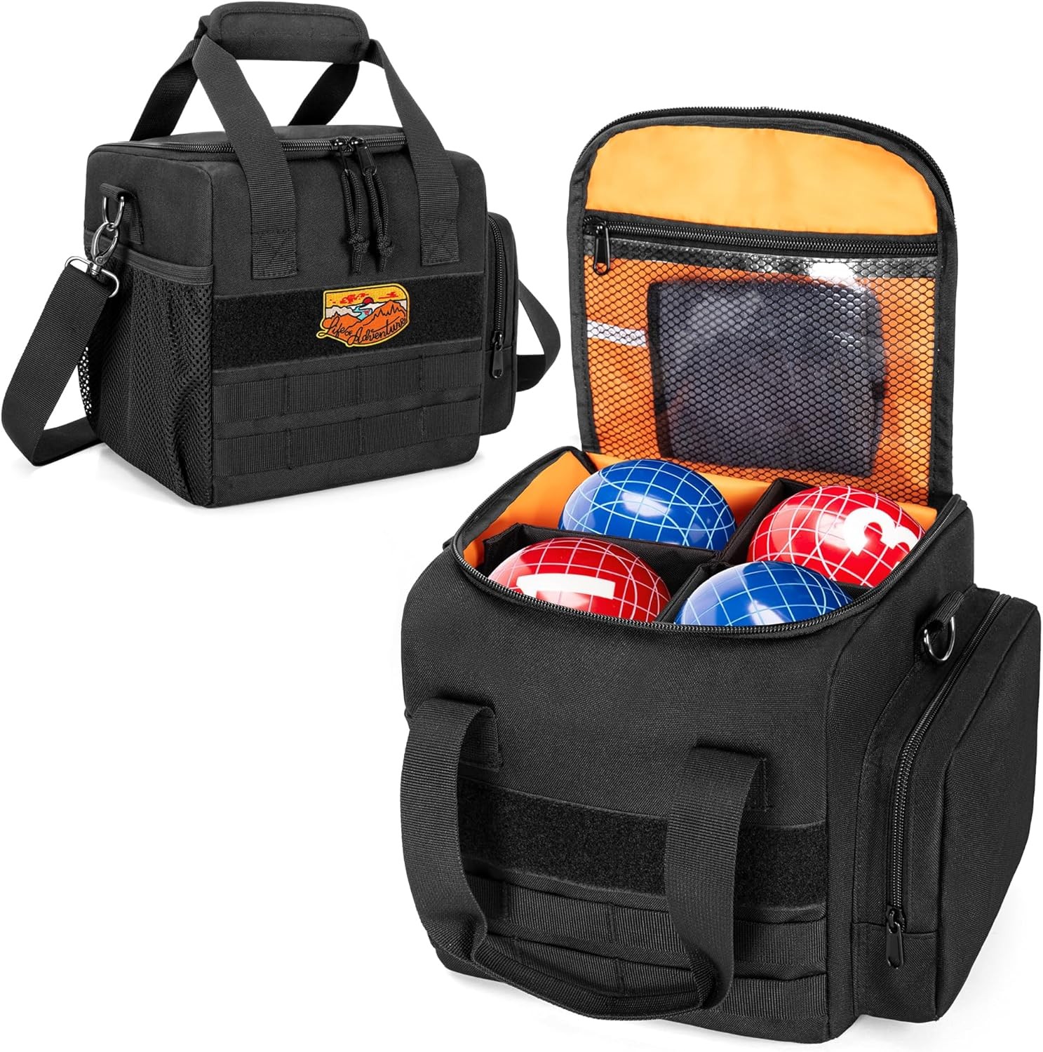 Bocce Ball Carry Bag for 8 Balls, Bocce Ball Storage Bag with Padded Handle