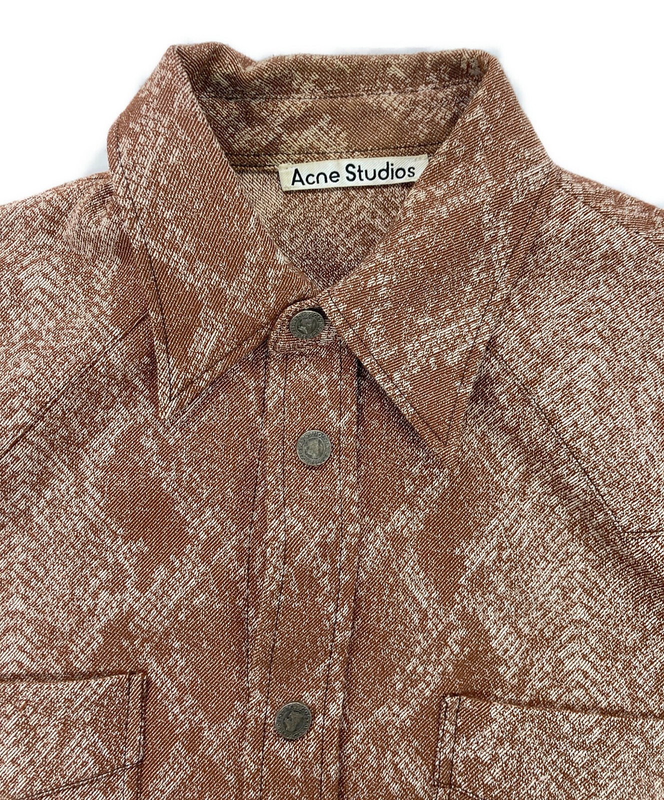 Brown Acne Studios Python Print Jacquard Shirt fo… - image 3