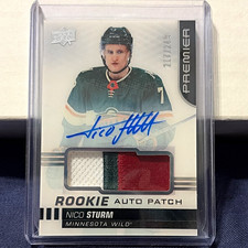 Upper Deck 2019-20 Premier Acetate Rookie Auto Patch Nico Sturm Wild AR-ST /249