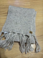Timberland Cream Color Knitted Scarf With tassels