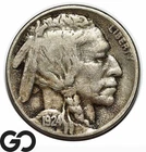 1924-S Buffalo Nickel *Major Key San Francisco Date* Low Mintage VF+, Scarce!