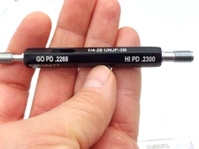 HEMCO 1/4-28 UNJF-3B Thread Plug GAGE GO NO GO P.D. = .2268 & 0.2300 **NEW**