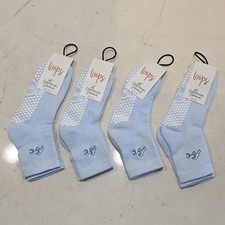 4 Pairs Pilates Grip Socks Women Non Slip Yoga Barre Hospital Crew Socks