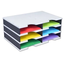 TierDrop Desktop Organizer/Forms Sorter, 6-Compartments with Optional Add-On ...