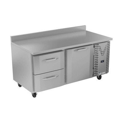 Victory VWRD67HC-2 67'' 2-Section Worktop Refrigerator w/ 2 Drawers & 1 Door, ...