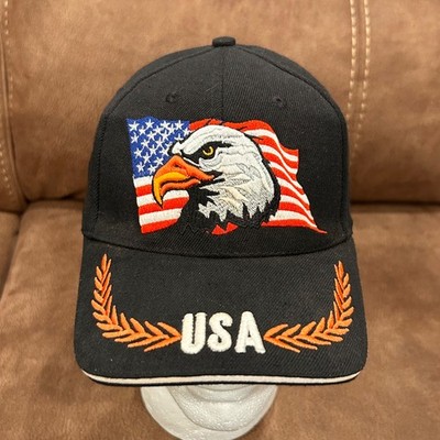 USA Patriotic American Eagle USA Baseball Hat Cap ~ Strap Back Adjustable