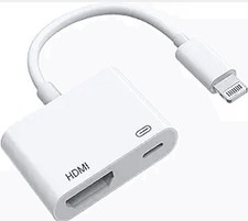 Lightning to HDMI Adapter, No Power Needed 1080P Video  Audio Sync Screen