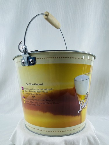 SECCHIELLO GHIACCIO BIRRA LEINENKUGEL'S 5qt con manico in legno "Prendi il sapore" NUOVO!! - Foto 8 di 18