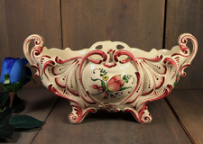 Antique French Pottery Planter Jardiniere Strasbourg Flowers- Ships DDP to USA