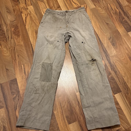 Big Mac, Vintage 50s Penneys Big Mac Boatsail Twill Chino Work Pants Boro Hand Patched⁠