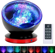 Ocean Wave Projector Night Light Lamp 8 Color Changing Music Player Light M-05
