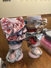 Lot of Multicolor Fabric Bow Flower Headbands for Baby Girl