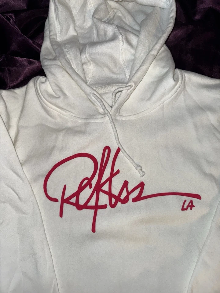 Sudadera con Capucha Pullover Blanca Talla M Young & Reckless Y&R Imprudente “23” ¡Nueva! Foto 2 de 4